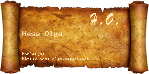 Hess Olga névjegykártya
