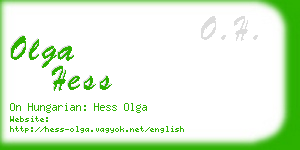 olga hess business card